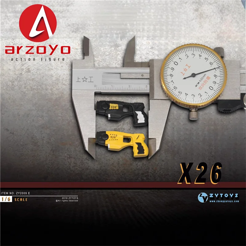 ZYTOYS ZY2009E 1/6 escala X26 pistola negro amarillo modelo de pistola accesorios para muñeco de cuerpo de figura de acción soldado de 12"