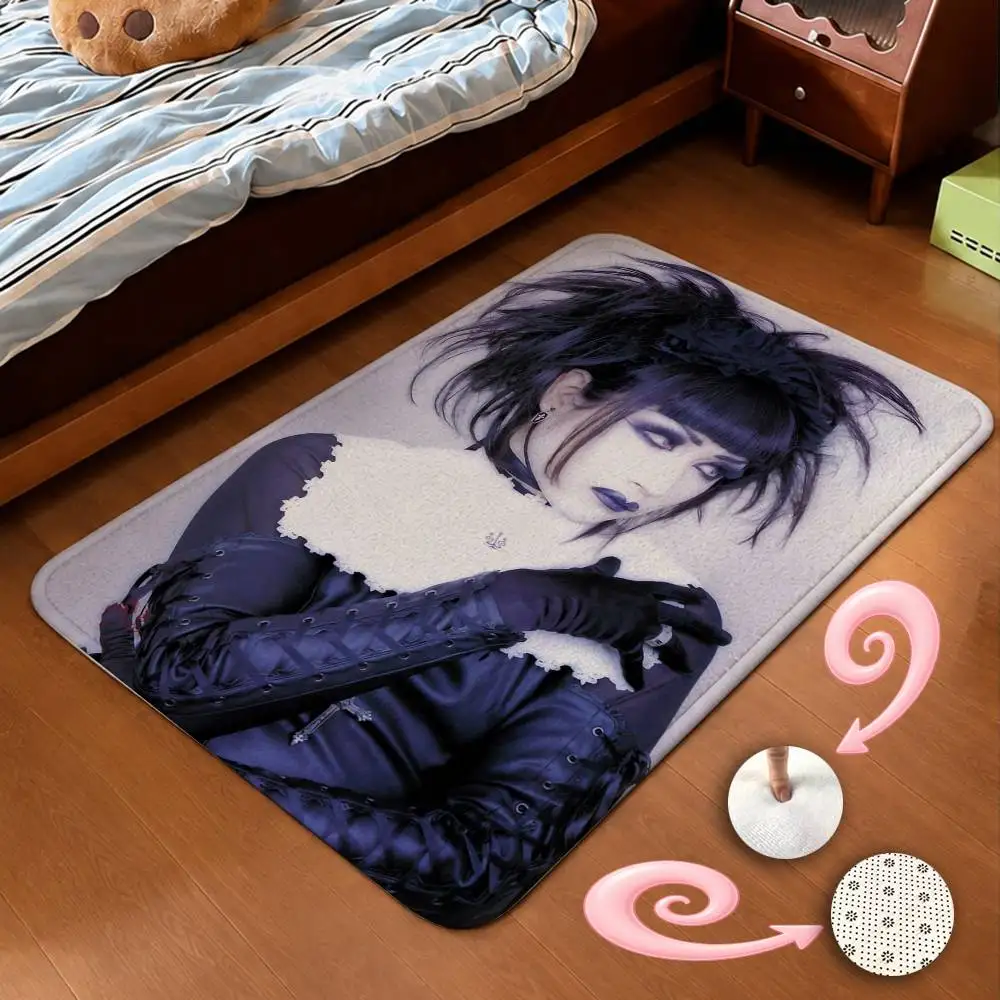 Mana-sama Malice Mizer Gothic Rock Short Plush Bathroom Door Mat, Hallway Decor Rug, Home Entry Welcome Floor Mat