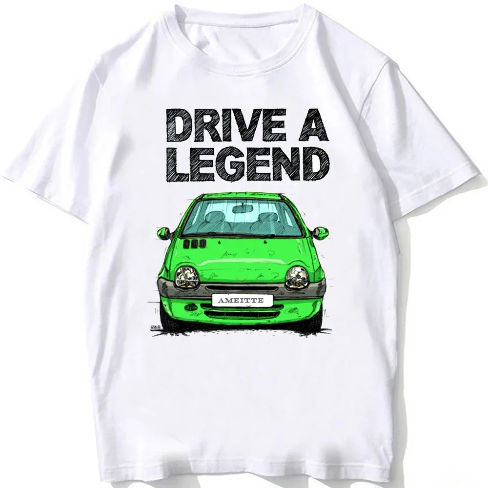 New Summer Men Short Sleeve Drive A Legend Twingo Late Halogen Model Sport Car T-ShirtBoy White Tees Mans Casual Tops
