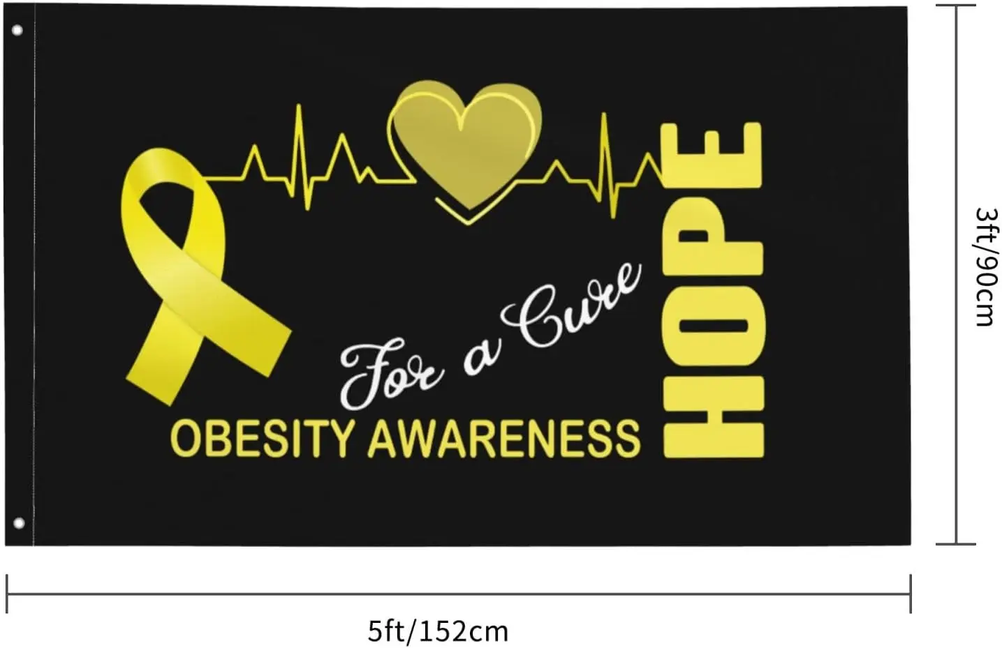Flagicts 100% Polyester  Hope for a Cure Obesity Awareness Flags