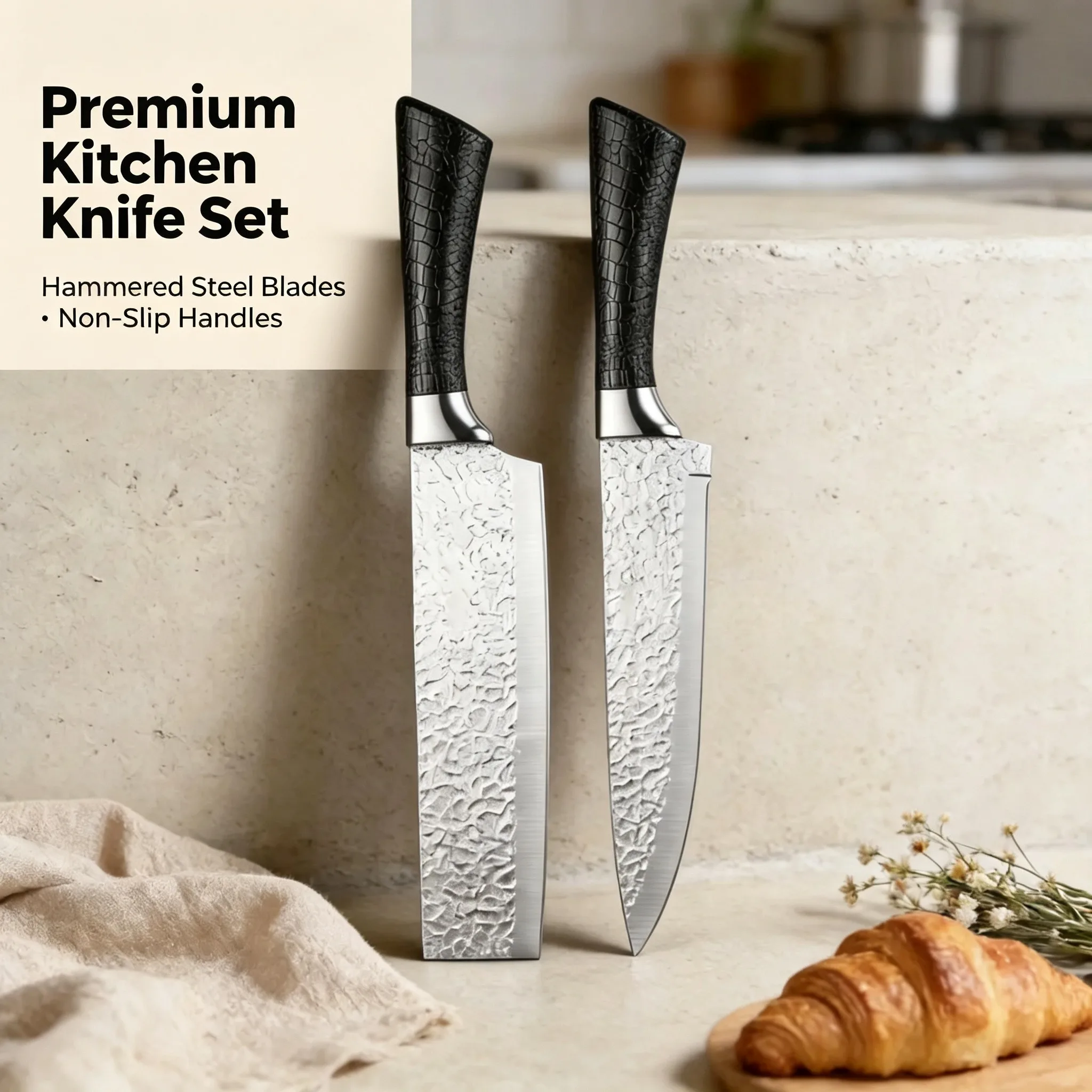 1/2 Set of Professional Kitchen Knives, Stainless Steel Chef's Knife, Kitchen Cooking and Cutting Knife, Vegetable Peeler