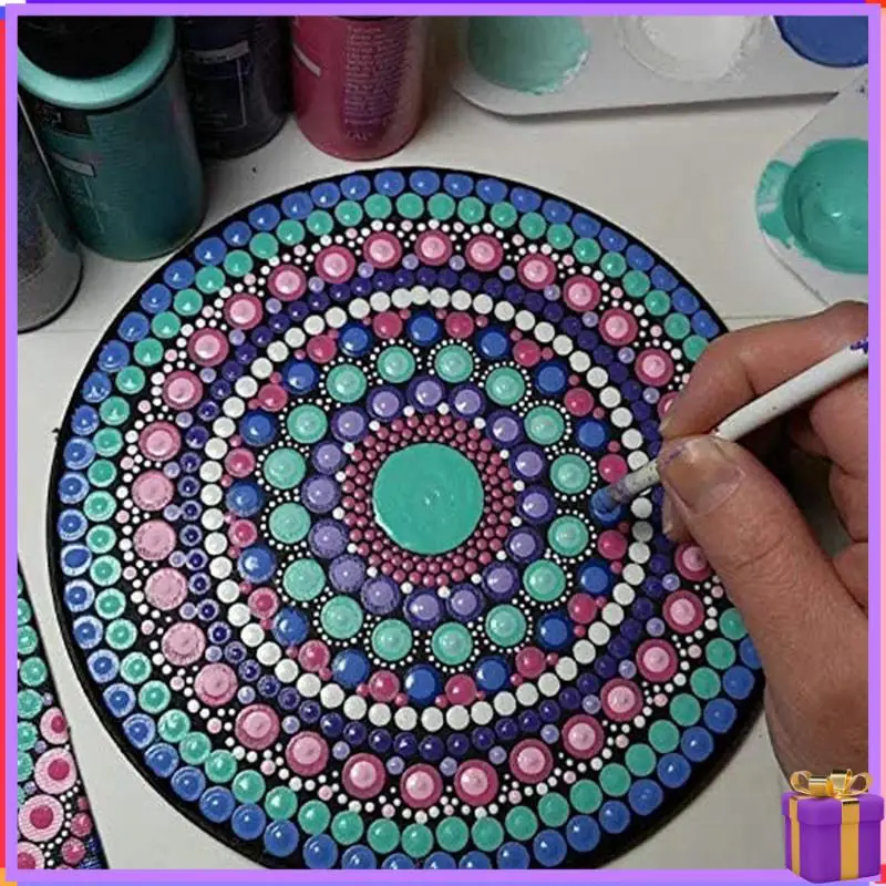 

Advanced 8 Pcs 15Cm Black Mandala Kraft Paper Round Cardboard For Painting DIY Cardboards For Artist Painter