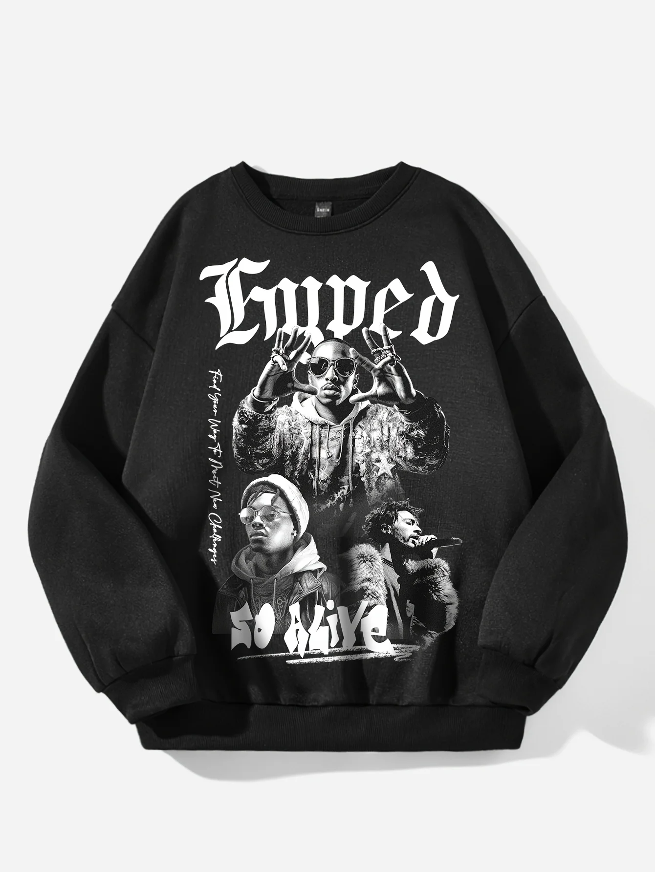 Women's Long Sleeved Sweatshirt Casual Comfortable round Neck Portrait Letter Print Top
