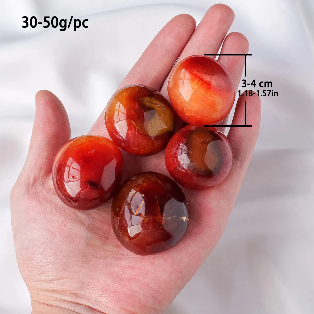 1PC Natural Carnelian Polished Rolling Stone Red Agate Home Decor Crystal Gem Energy Healing Divination Christmas Gifts