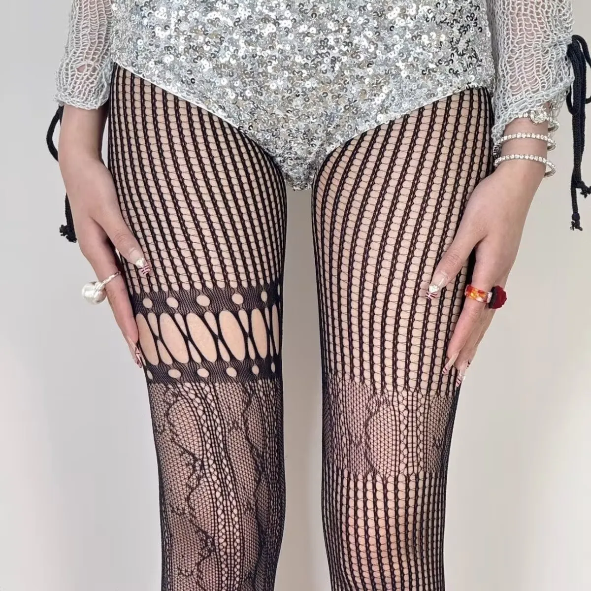 women's pantyhose sexy stockings tights new model fishnet stocks lace hollow sheer fashion tights bottomless summer thin
