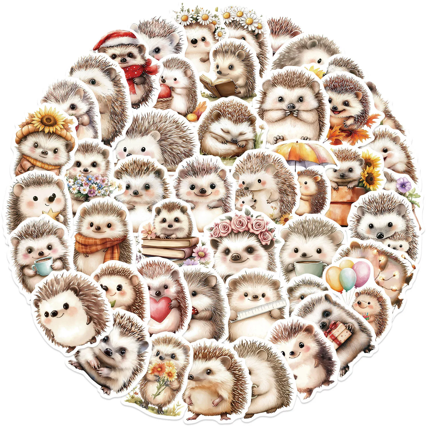 

50PCS Cartoon Cute Hedgehog Funny Graffiti Sticker Creative DIY Water Cup Stationery Box Scrapbook Phone Case Waterproof Decal