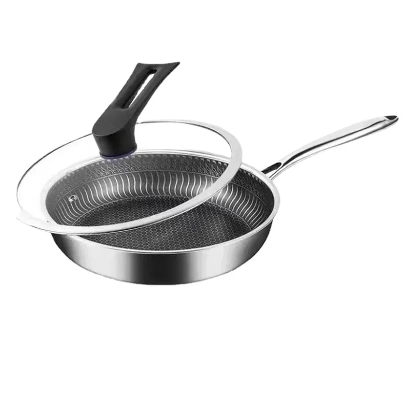 Extra-thick 316 Stainless Steel Pan for Gas Stove and Induction Cooktops, Non-Stick and Coating-Free Fry Pan