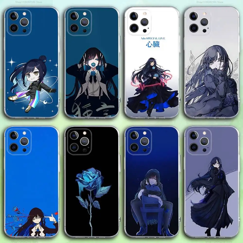 

A-Ado Cartoon K-Kyogen Phone Case For iPhone 16,15,14,13,12,11 Pro,Max,Plus,X,XS,XR,SE4,E Mini Transparent Soft Cover