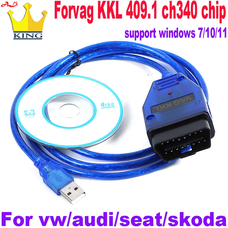 

For VA G C0M KKL 409 Scanner tool with CH340 chip VAG-KKL 409 V-AG Cable 409 COM OBD2 cables Diagnostic Tool car parts