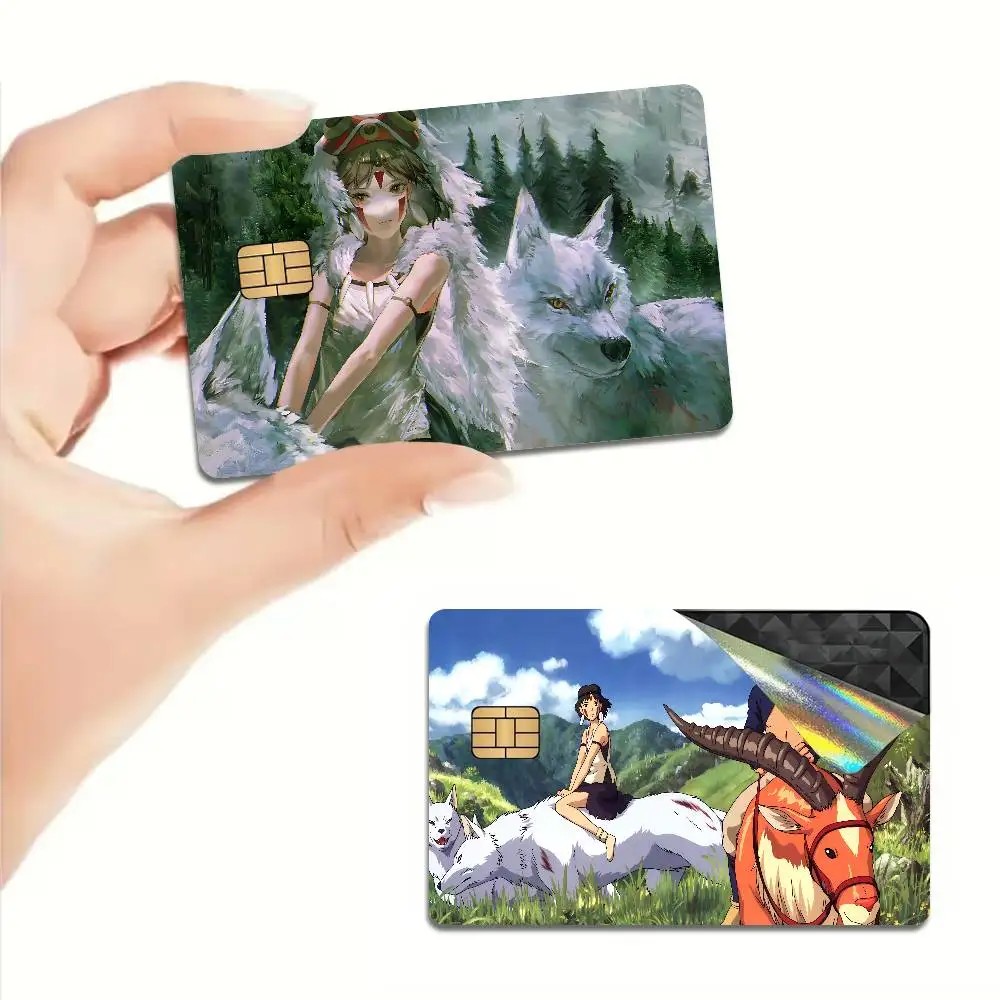 Anime P-Princess M-Mononoke 2024 Anime Cartoon Skin Stickers Film Tape Case for Big Credit Debit Card Front Side