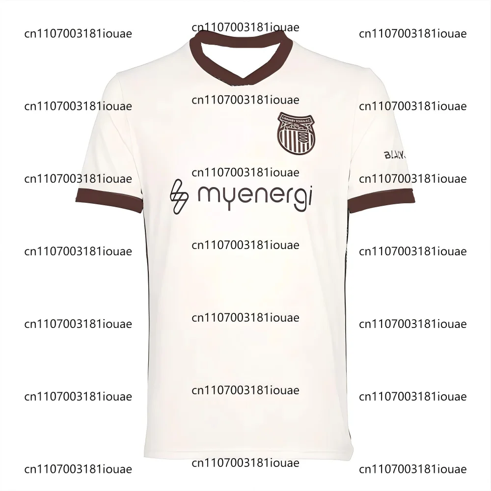 2025-26 موسم غريمسبي تاون هوم آند أواي قمصان كرة القدم ثلاثية الأبعاد مطبوعة قصيرة الأكمام تي شيرت رياضي نفسها للبالغين والأطفال