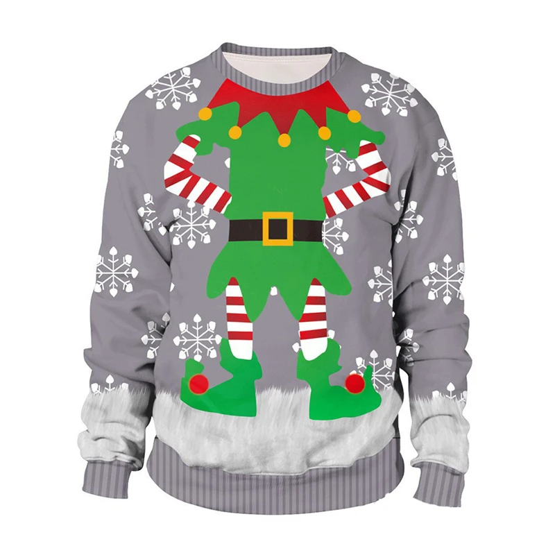 3D Printed Christmas Gift Sweater For Men Women Clothing Casual Fashion Long-sleeved Sweatshirts Mens Designer Christmas Clothes