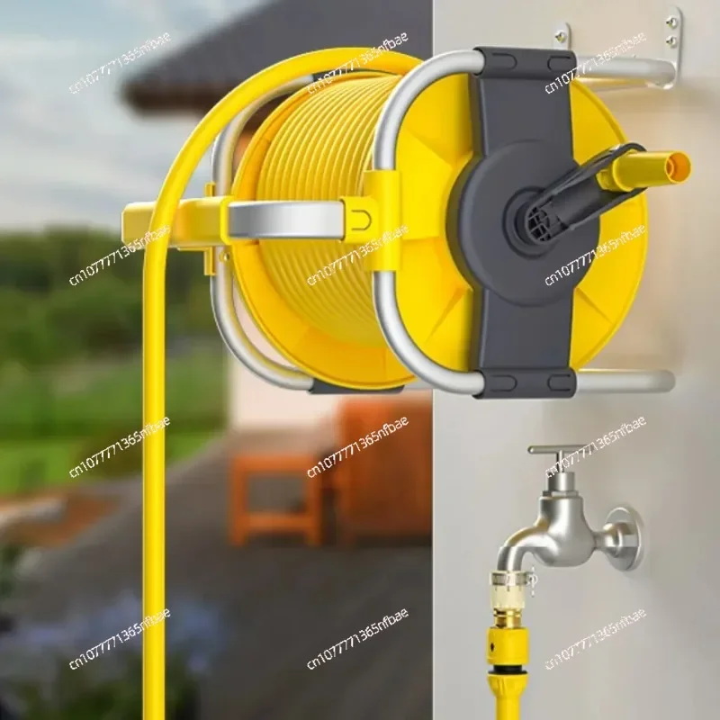 Garden Hose Reel, Portable, Metal, Courtyard Use, Can be Carried by Hand or Hung on the Wall for Use