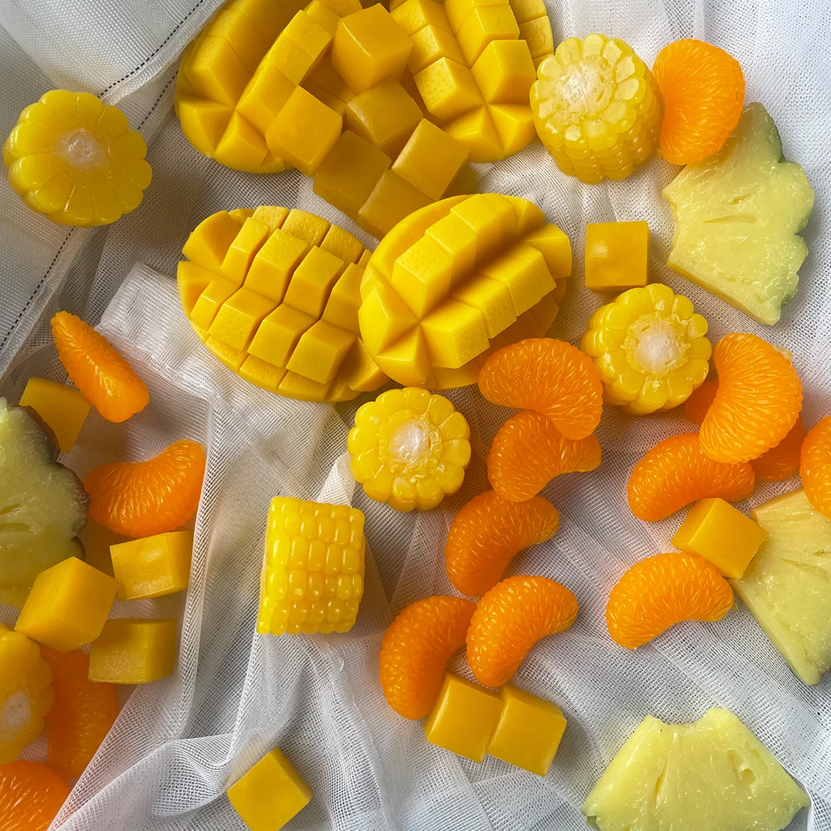 Simulation Obst Scheiben Künstliche Apfel Zitrone Mango Wassermelone Eiswürfel Yangberry Himbeere Modell Gefälschte Schießen Requisiten