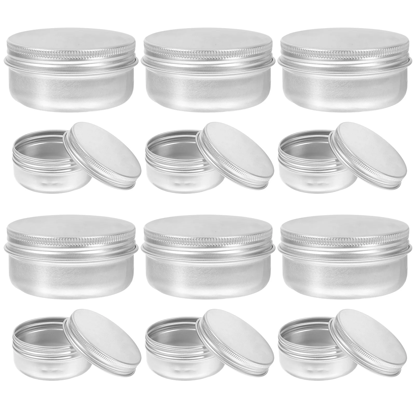 

18pcs Aluminum Spice Tins 57x27 Thread Metal Cans Sealed Spice Tins Metal Containers Lids Sample Jars Storage Boxes