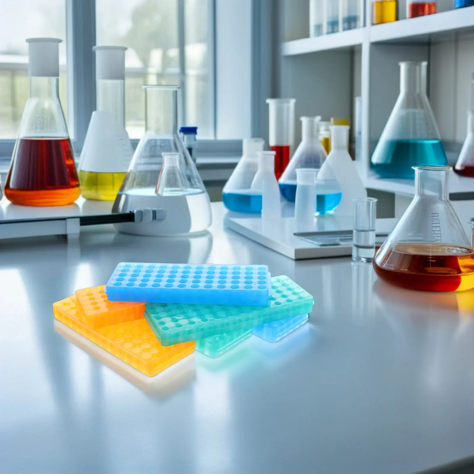 6Pcs Microcentrifuge Tube Rack 60 Holes Organizer Efficient Sample Management Space Saving Lab Equipment Test Tube Holder Rack view 3