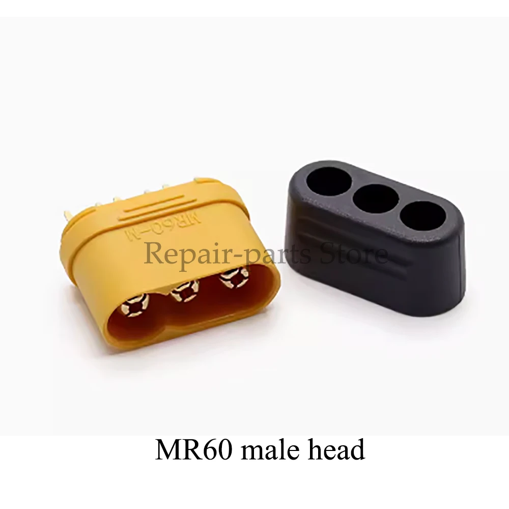 MR60 MR 60 Fireproof Female Male Three-core Connector With Sheath 3.5mm Brass Gold Plated For Lipo ESC RC Model