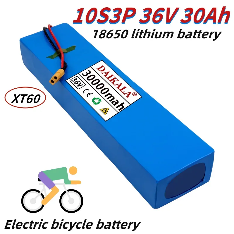 

18650 Lithium Battery 10S3P 36V 30000mAh Electric Bicycle and Scooter Battery 30Ah, Built-in 20A BMS 42V