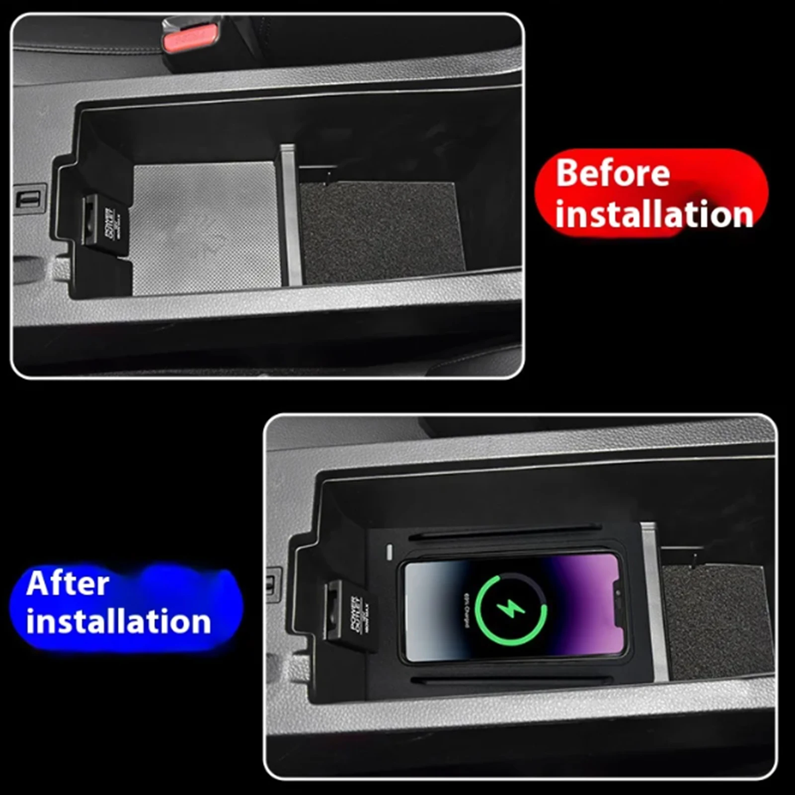 for HONDA Crider ENVIX 2022-2025 Car Wireless Mobile Phone Charger Center Console Storage 18W iphone fast charge plate holder