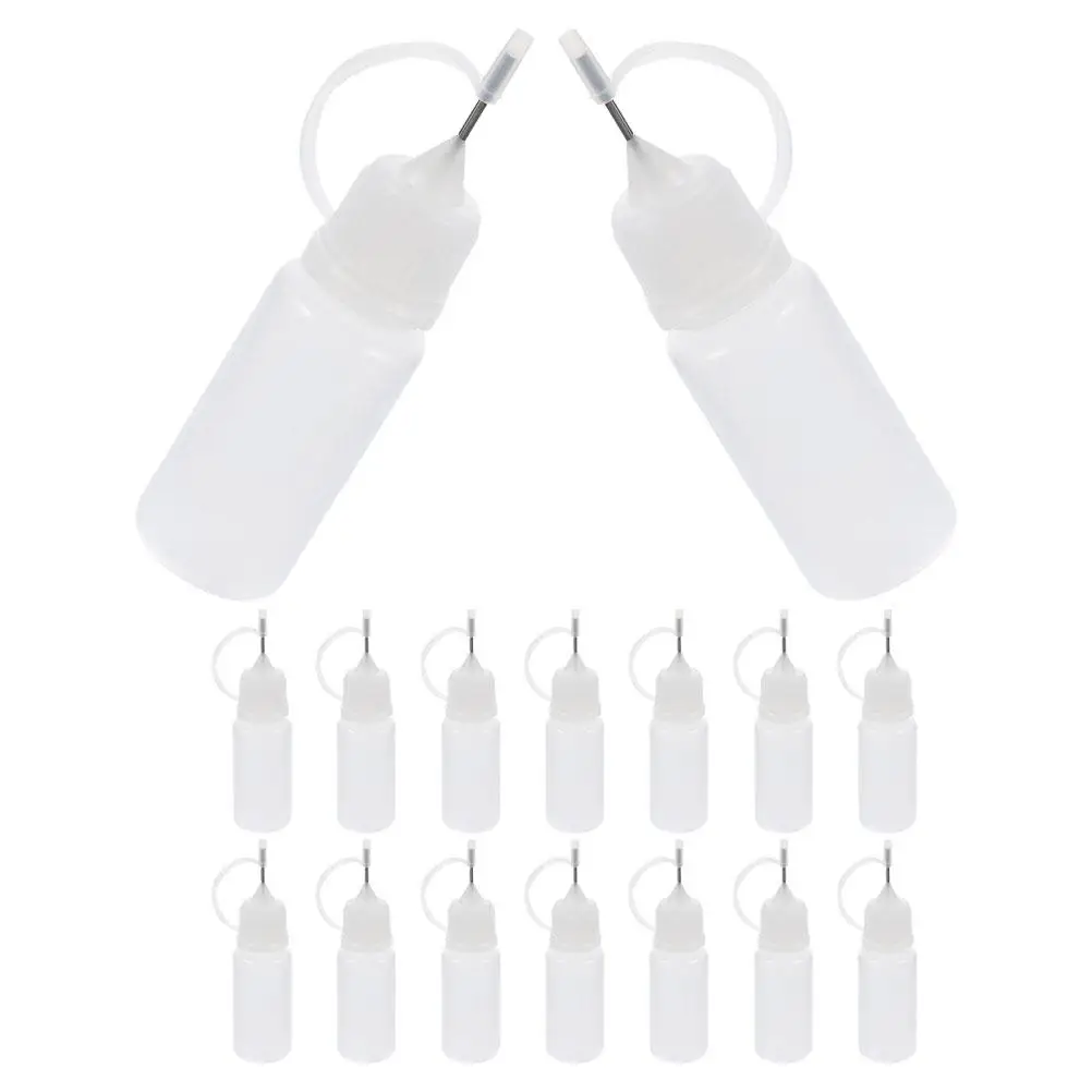

16 Pcs Oil Bottle Applicator Fine Tip Squeeze Glue Plastic Empty 10ml Semitransparent Reusable Craft Dispenser Needle Paint
