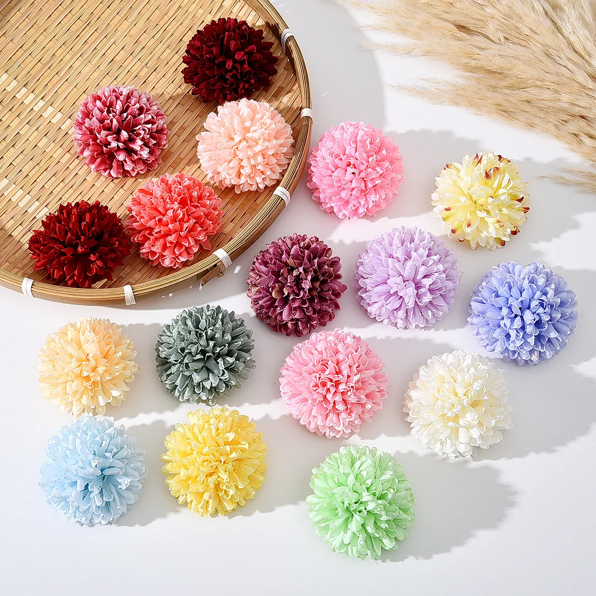 5/10Pcs Artificial Flowers 6CM Fake Flowers For Home Decor Wedding Marriage Decorations Ornaments Craft Gift Garland Accessories