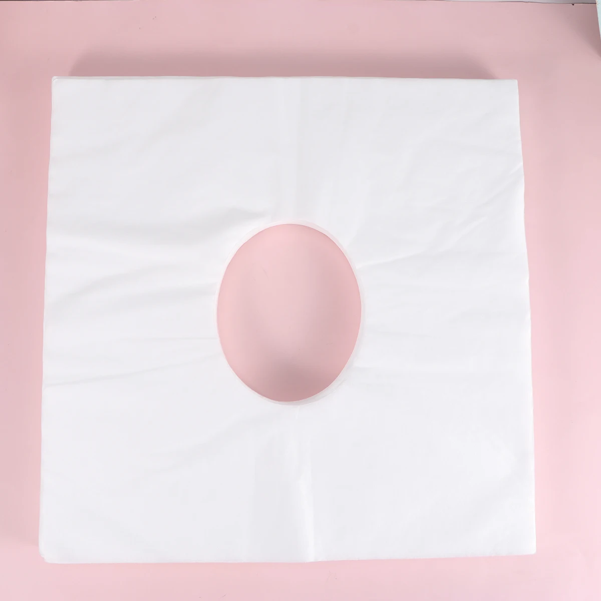 

200Pcs Hole Towel Cover Disposable Non-Woven Face Pillow for Spa Massage Bed Beauty Salon Use Face Hole Cushion