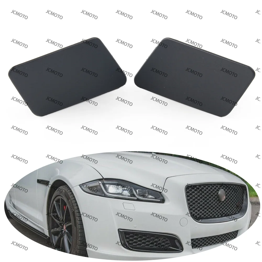 Unpainted Car Front Headlight Headlamp Washer Cover Cap For Jaguar XJ 2011 2012 2013 2014 2015 2016 2017 2018 1Pair