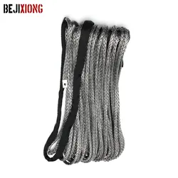 23809LBS 100Ft Synthetic Winch Rope Line PE Grey Recovery Cable 4WD ATV Heavy Duty 10MM x 30M Wrapped In A Loop