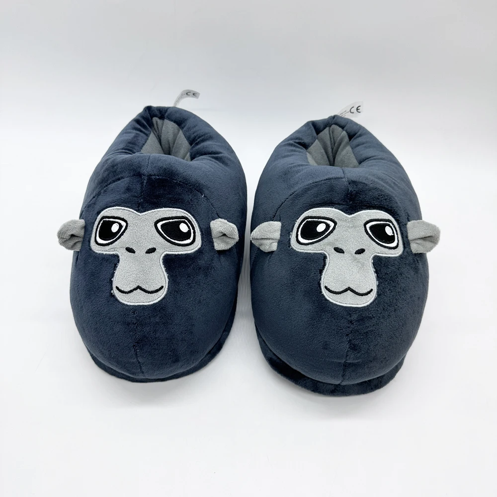 Polychrome Gorilla Tag Monke Patch pantofole da interno da donna in peluche, scarpe comode e calde, pantofole in peluche di alta qualità, regali