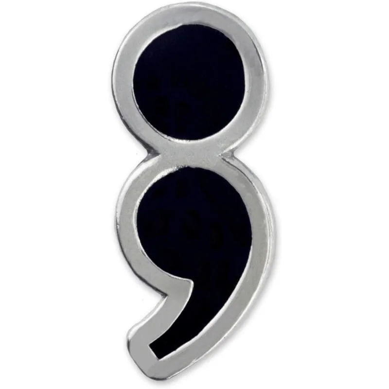 Semicolon Mental Health Suicide Prevention Awareness Lapel Pin Jewlery