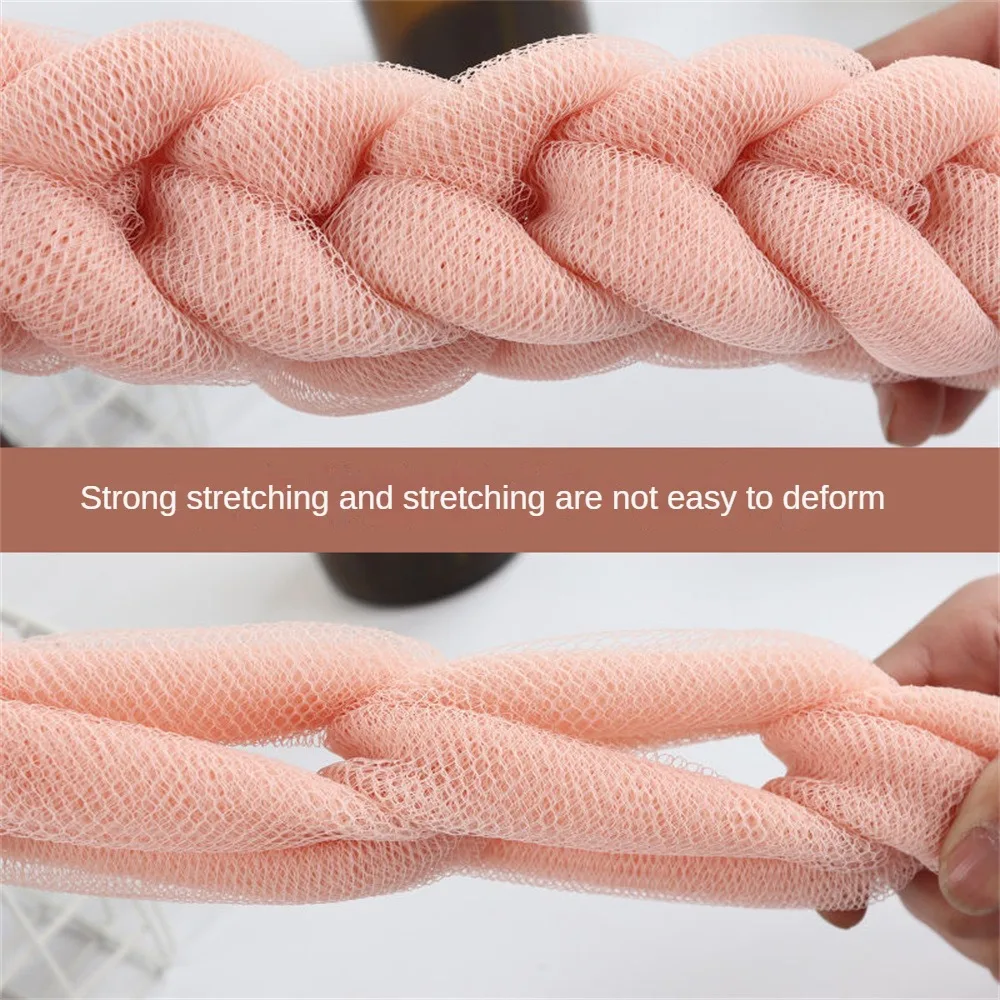 Bathtub Scrubber Convenient Strap Exfoliating Massage Convenient Deep Cleaning Refreshing Reviving Mesh Bath Puff Shower Tools