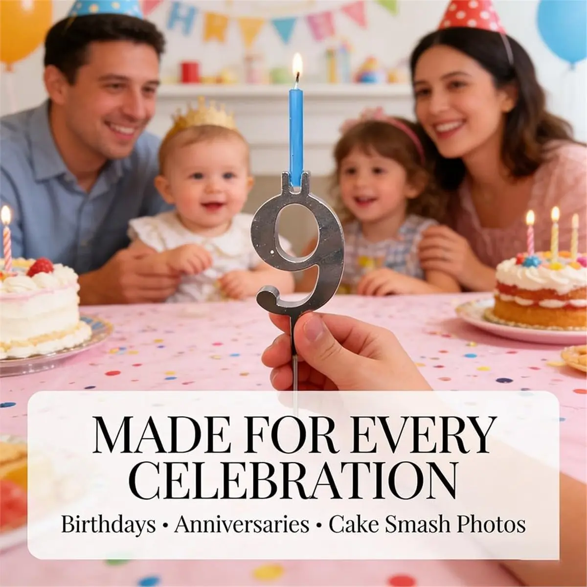 Reusable Number Birthday Candle Holder Set,Stainless Birthday Cake Candle Holders Set,Cake Topper Decoration(2sets)