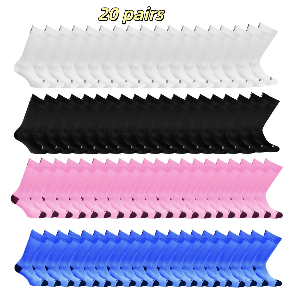 

20Pairs/LotCycling Socks Long Tube Men's and Women's Outdoor Sports Quick-Drying Four Seasons Bicycle Socks Running Socks