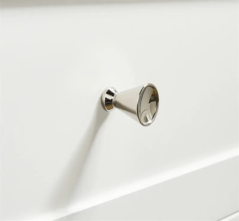 French Modern Closet Pull Handles Silver Cabinet Door Handles Drawer Knob Single Hole Cupbaord Wardrobe Closet Furniture Pulls