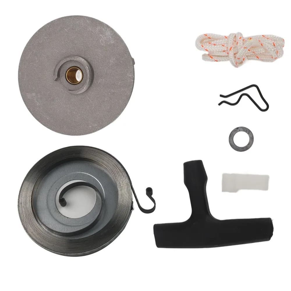 Silver Chainsaw Starter Assembly Compact Easy to Install Recoil Pull Starter Metal for TS350 038 041 MS380 MS381