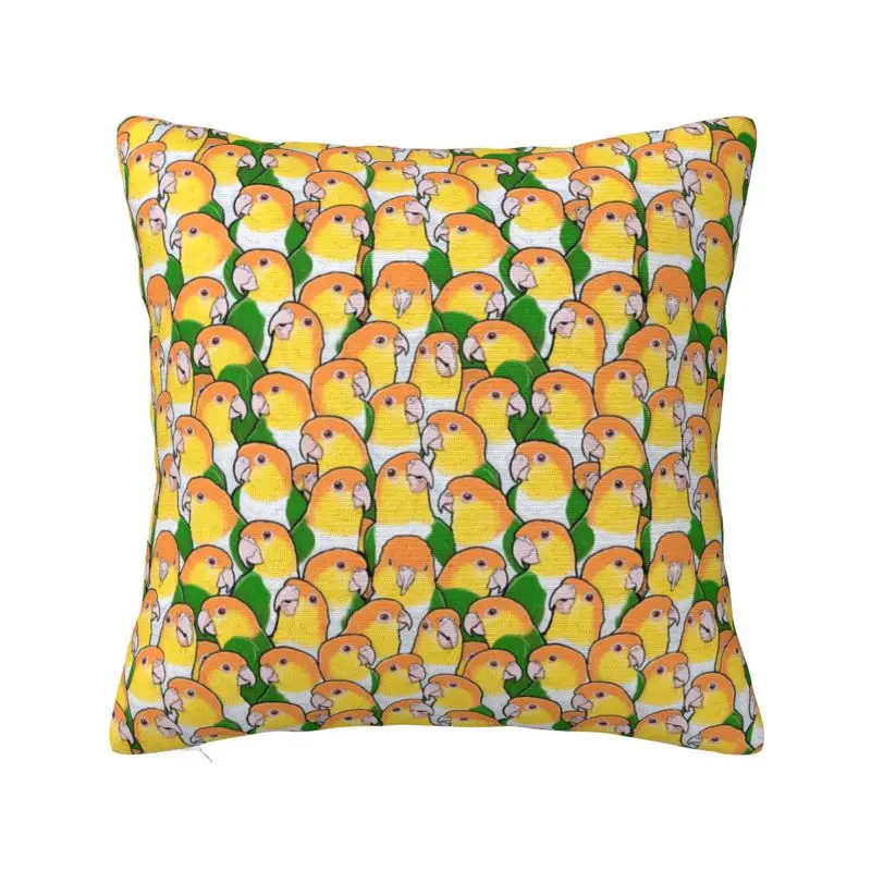 

Custom Luxury White-bellied Caique Parrots Pattern Cushion Covers 40x40cm Velvet Pillow for Sofa Square Pillowcase