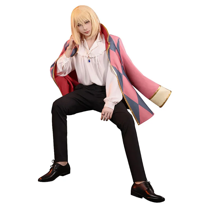 Howl cosplay costume custom any size coat+shirt+pants+neckalce full set