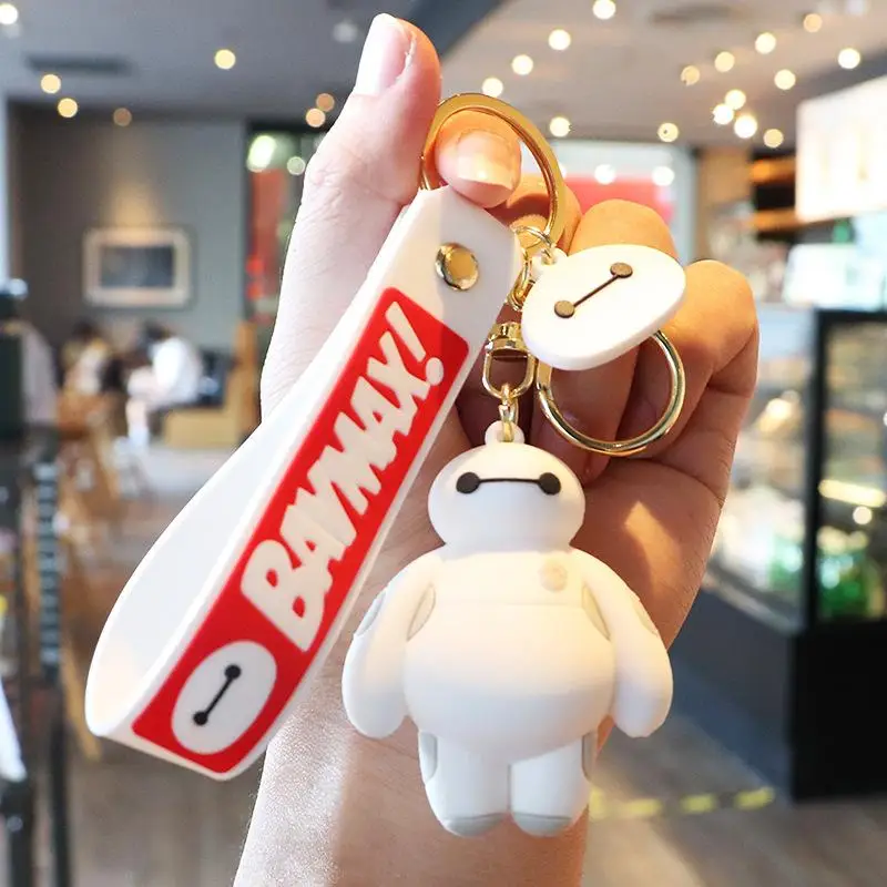 Baymax Key Chain Kawaii Anime Disney Cute Girls Fashion Shoulder Bag Car Keychain Decorative Accessories Pendant Holiday Gifts