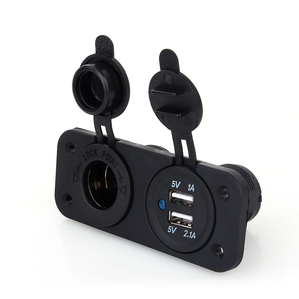 Universal Car Charger Dual USB Car Auto Cigar Lighter Socket Splitter 12V Charger Power Adapter Outlet view 3