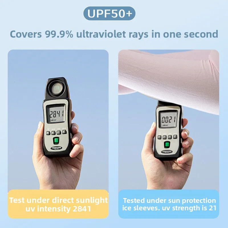 Летний солнцезащитный крем, рукав из ледяного шелка, рукав со льдом, дышащий рукав для солнечных ожогов, с открытым пальцем, не выпадающий шелковый рукав со льдом