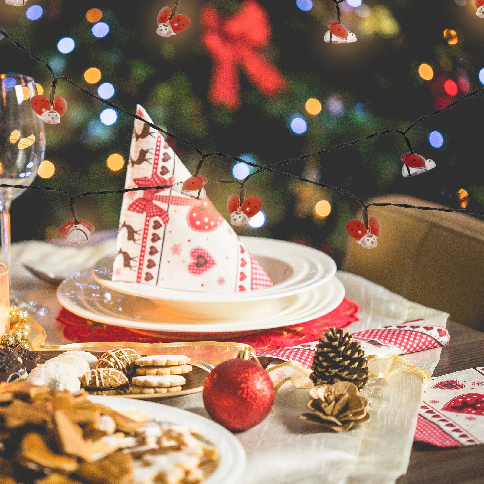 1 مجموعة LED عيد الميلاد ضوء سلسلة مهرجان ديكور متوهجة الحشرات شكل مصباح للداخلية في الهواء الطلق عطلة حزب شنقا ديكور #4