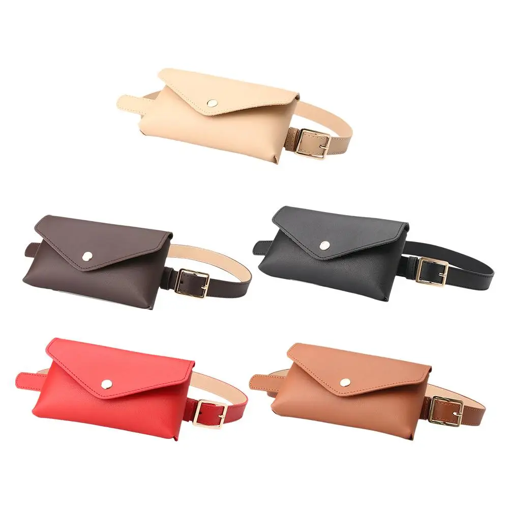 Neue Frauen Taille Taschen PU Leder Fanny Pack Brust Tasche frauen Gürtel Mode Pin Schnalle Dünnen Gürtel Tasche – Detail 5