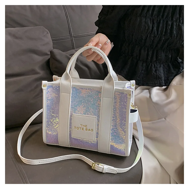 

2025 Sparkly Sequin Tote Bag, Korean Fashion Shoulder Bag, Glitter Evening Purse for Women, Versatile Crossbody & Top Handle