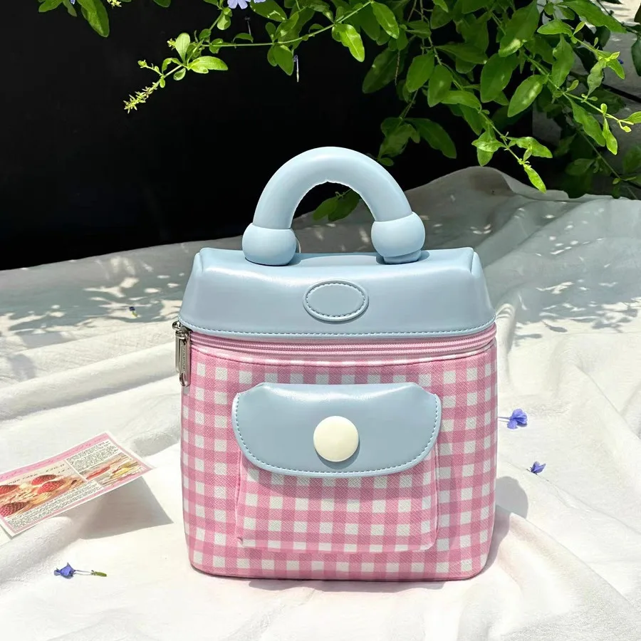 Damska Nowa Bsg Nowa Słodka Dziewczęca Różowa Torba na Ramię Codzienna Mała Torebka Plecak Uroczy Studencki Mały Tornister Słodki Styl