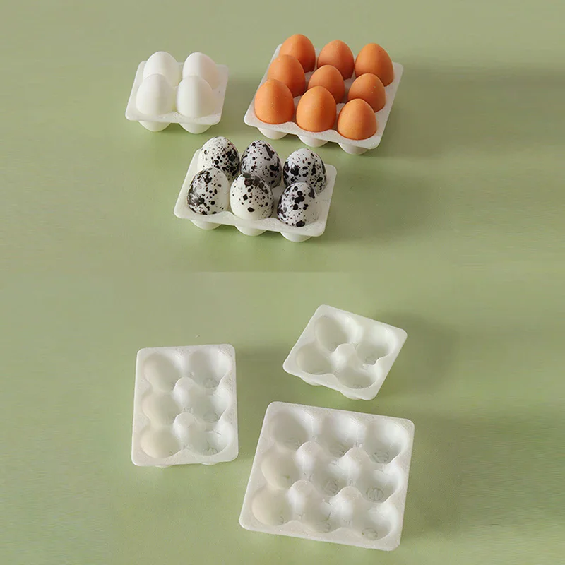 Plateau à œufs Miniature pour maison de poupée, modèle de boîte à œufs, cuisine, œufs, décoration alimentaire, maison de poupées, accessoires de décoration de scène de vie, 1/12
