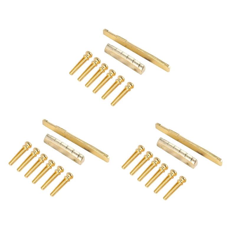 

ABHS-18PCS Guitar Brass Bridge Pins Saddle Nut Replacement Parts For Acoustic Guitar
