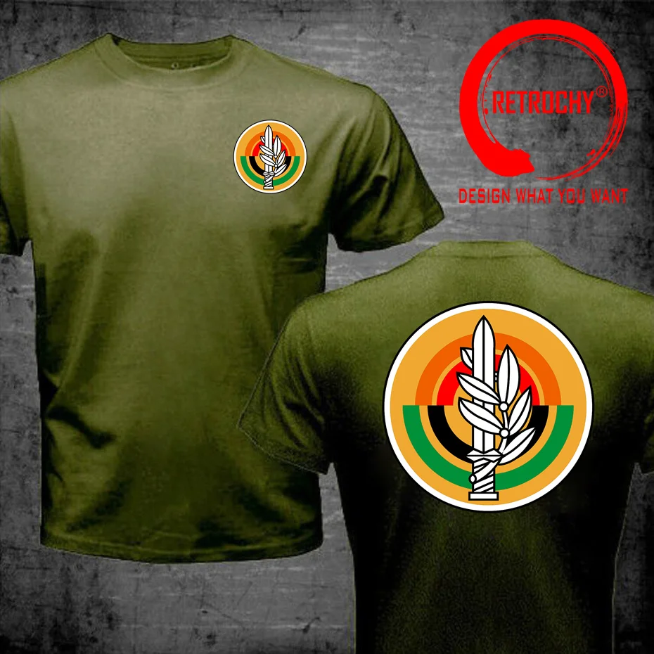 Front & Back Print Fashion Israeli Army Israel Mazi IDF Symbol T-shirt Military Green T Shirt Women Men Stylish Basic Tee Shirt
