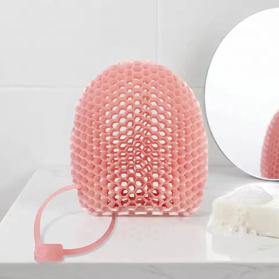 Honeycomb Exfoliating Shower Finger Caps, available in multiple colors, cleanses the skin and is safe, breathable and odorless.