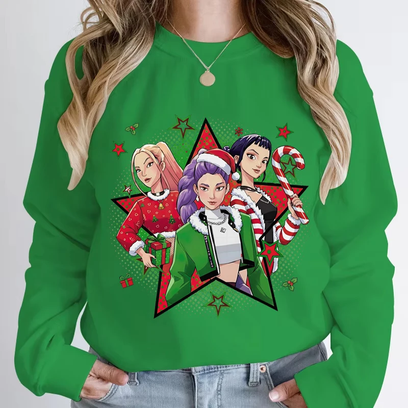 عيد الميلاد أنيمي شخصيات الفيلم البلوز الرجال النساء طويلة الأكمام Crewneck الخريف والشتاء Crewneck القمم بلوزات عيد الميلاد