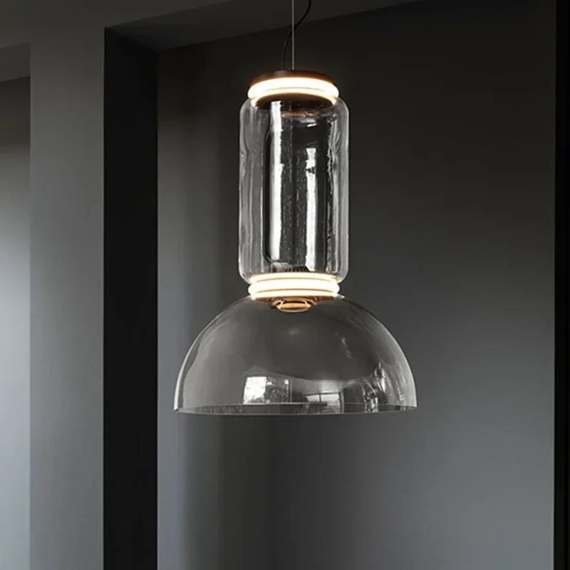 Lampe LED Suspendue en Verre au Design Nordique Moderne, Luminaire Décoratif d'Nik, Idéal pour un Salon, une Table à Manger, Nouveau Modèle